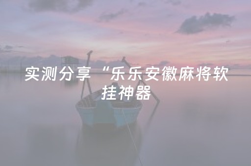 实测分享“乐乐安徽麻将软挂神器（专用辅牌神器免安装）
