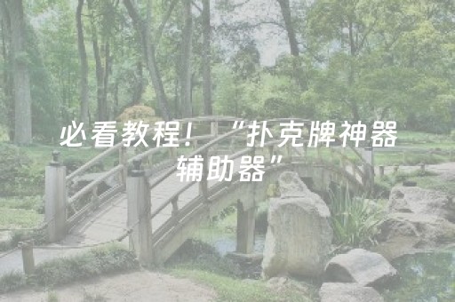 必看教程！“扑克牌神器辅助器”（详细透视教程）-哔哩哔哩