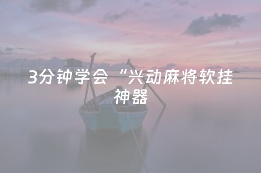 3分钟学会“兴动麻将软挂神器（助赢神器通用版）