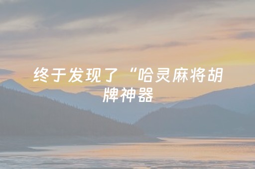 终于发现了“哈灵麻将胡牌神器（专用辅牌神器免安装）