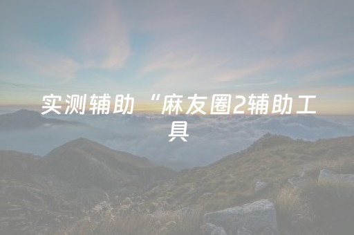 实测辅助“麻友圈2辅助工具（专用辅牌神器免安装）