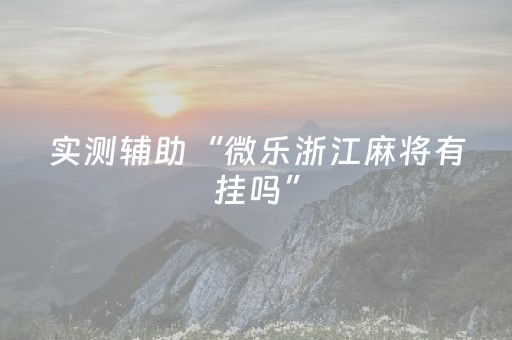 实测辅助“微乐浙江麻将有挂吗”（详细透视教程）-哔哩哔哩