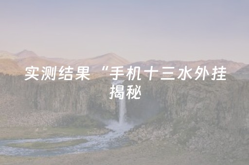 实测结果“手机十三水外挂揭秘（专用辅牌神器免安装）