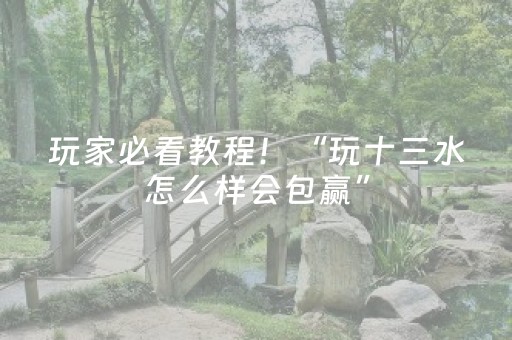 玩家必看教程！“玩十三水怎么样会包赢”（详细透视教程）-哔哩哔哩