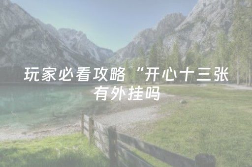 玩家必看攻略“开心十三张有外挂吗（专用辅牌神器免安装）