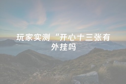 玩家实测“开心十三张有外挂吗（助赢神器通用版）