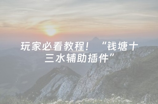 玩家必看教程！“钱塘十三水辅助插件”（详细辅助教程）-哔哩哔哩