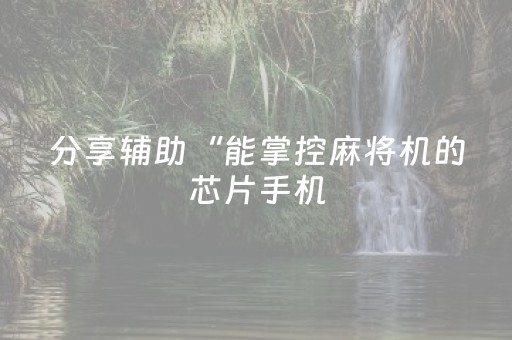 分享辅助“能掌控麻将机的芯片手机（专用辅牌神器免安装）