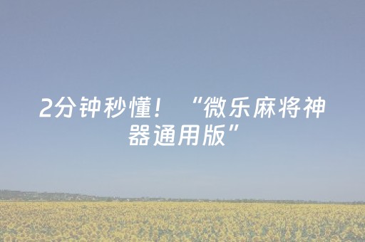 2分钟秒懂！“微乐麻将神器通用版”（详细开挂教程）-哔哩哔哩
