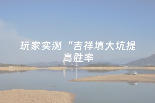 玩家实测“吉祥填大坑提高胜率（专用辅牌神器免安装）