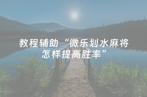 教程辅助“微乐划水麻将怎样提高胜率”（详细透视教程）-哔哩哔哩