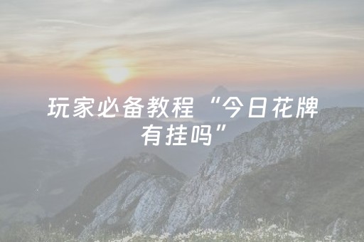 玩家必备教程“今日花牌有挂吗”（详细透视教程）-哔哩哔哩