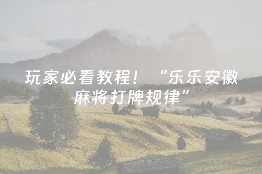 玩家必看教程！“微乐家乡麻将赢牌的技巧”（详细辅助教程）-哔哩哔哩
