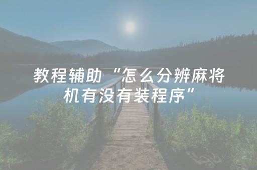 教程辅助“怎么分辨麻将机有没有装程序”（详细透视教程）-哔哩哔哩