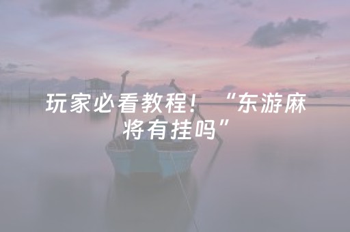 玩家必看教程！“东游麻将有挂吗”（详细辅助教程）-哔哩哔哩