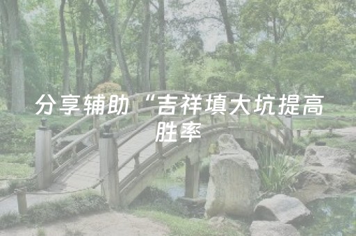 分享辅助“吉祥填大坑提高胜率（助赢神器通用版）
