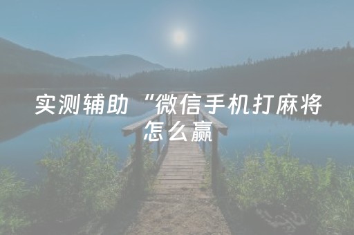 实测辅助“微信手机打麻将怎么赢（专用辅牌神器免安装）