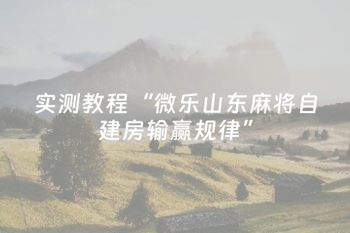 实测教程“微乐山东麻将自建房输赢规律”（详细透视教程）-哔哩哔哩