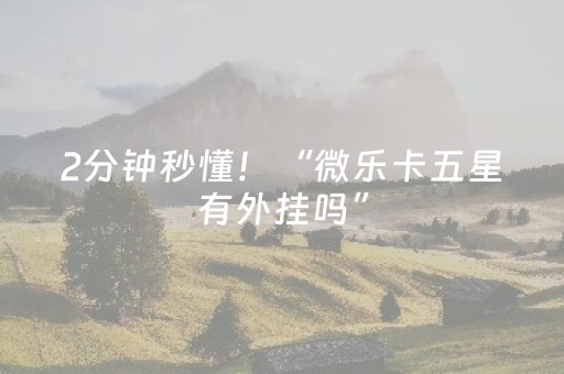 2分钟秒懂！“微乐卡五星有外挂吗”（详细透视教程）-哔哩哔哩
