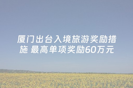 厦门出台入境旅游奖励措施 最高单项奖励60万元