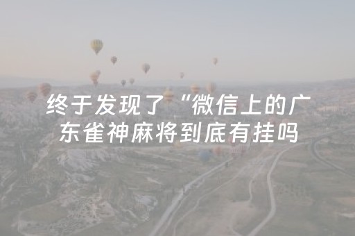 终于发现了“微信上的广东雀神麻将到底有挂吗（专用辅牌神器免安装）
