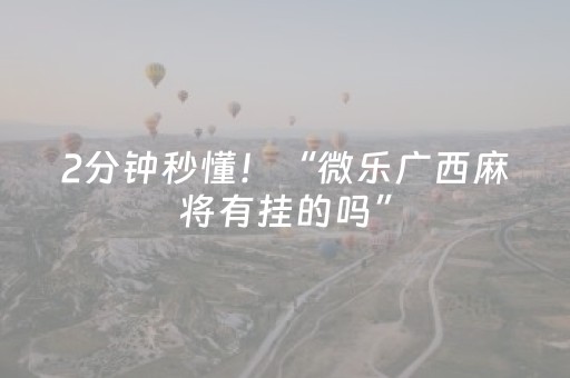 2分钟秒懂！“微乐广西麻将有挂的吗”（详细透视教程）-哔哩哔哩