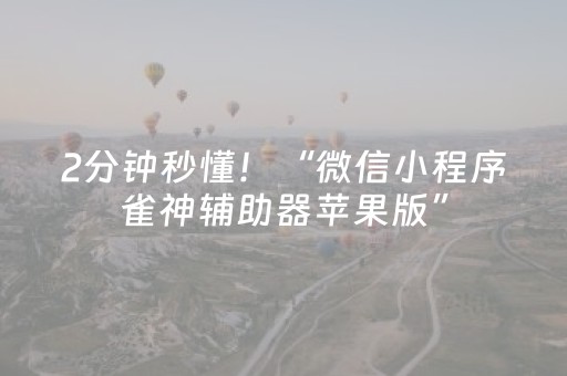 2分钟秒懂！“微信小程序雀神辅助器苹果版”（详细透视教程）-哔哩哔哩