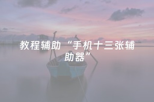 教程辅助“手机十三张辅助器”（详细透视教程）-哔哩哔哩