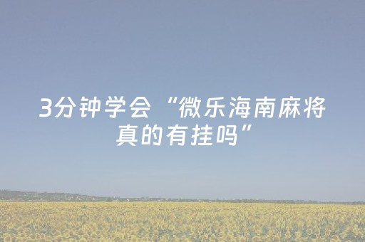 3分钟学会“微乐海南麻将真的有挂吗”（详细透视教程）-哔哩哔哩