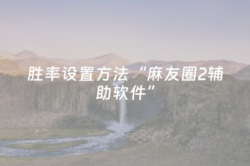 胜率设置方法“麻友圈2辅助软件”（详细透视教程）-哔哩哔哩