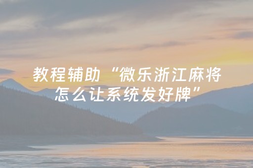教程辅助“微乐浙江麻将怎么让系统发好牌”（详细透视教程）-哔哩哔哩