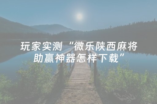 玩家实测“微乐陕西麻将助赢神器怎样下载”（详细透视教程）-哔哩哔哩