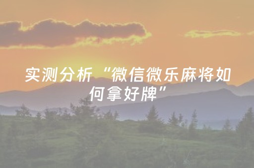 实测分析“微信微乐麻将如何拿好牌”（详细辅助教程）-哔哩哔哩