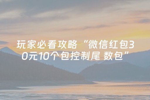 玩家必看攻略“微信红包30元10个包控制尾 数包”（详细透视教程）-哔哩哔哩