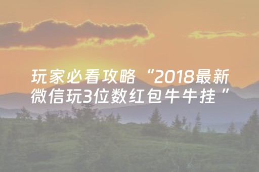 玩家必看攻略“2018最新微信玩3位数红包牛牛挂 ”（详细透视教程）-哔哩哔哩