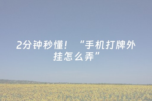 2分钟秒懂！“手机打牌外挂怎么弄”（详细开挂教程）-哔哩哔哩