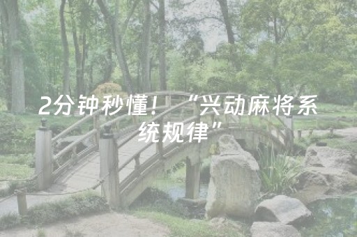 2分钟秒懂！“兴动麻将系统规律”（详细开挂教程）-哔哩哔哩
