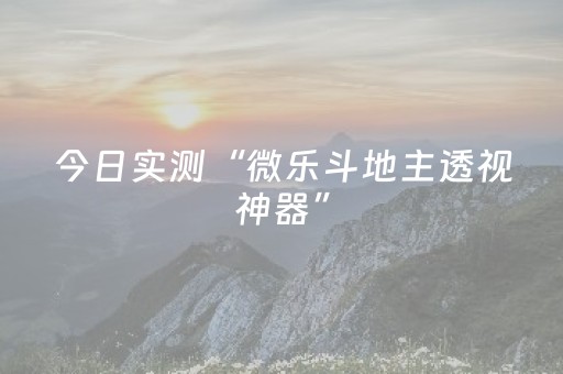 今日实测“微乐斗地主透视神器”（详细透视教程）-哔哩哔哩