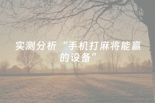 实测分析“手机打麻将能赢的设备”（详细辅助教程）-哔哩哔哩