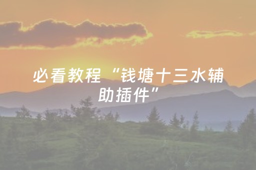 必看教程“钱塘十三水辅助插件”（详细透视教程）-哔哩哔哩