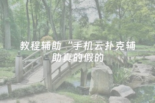 教程辅助“手机云扑克辅助真的假的（专用辅牌神器免安装）