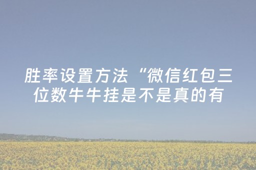 胜率设置方法“微信红包三位数牛牛挂是不是真的有”（详细透视教程）-哔哩哔哩