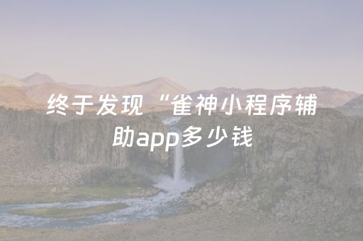 终于发现“雀神小程序辅助app多少钱（专用辅牌神器免安装）