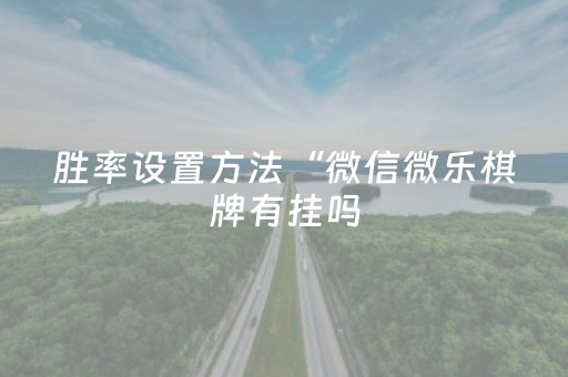 胜率设置方法“微信微乐棋牌有挂吗（专用辅牌神器免安装）