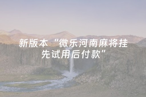 新版本“微乐河南麻将挂先试用后付款”（详细透视教程）-哔哩哔哩