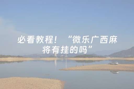 必看教程！“微乐广西麻将有挂的吗”（详细透视教程）-哔哩哔哩