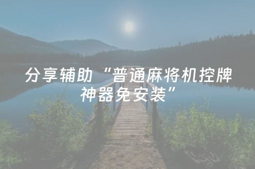分享辅助“普通麻将机控牌神器免安装”（详细透视教程）-哔哩哔哩