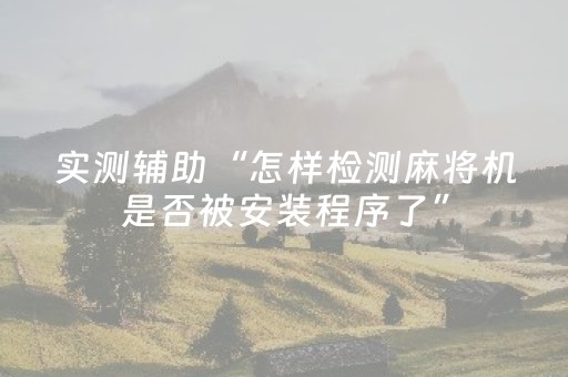 实测辅助“怎样检测麻将机是否被安装程序了”（详细透视教程）-哔哩哔哩
