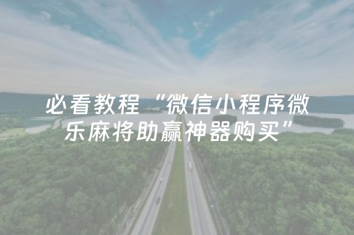 必看教程“微信小程序微乐麻将助赢神器购买”（详细透视教程）-哔哩哔哩