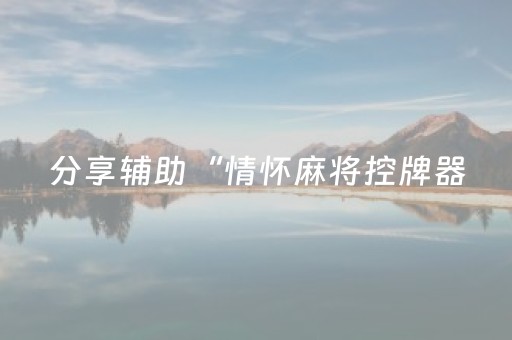 分享辅助“情怀麻将控牌器（专用辅牌神器免安装）